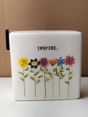 INSPIRE floral ceramic decorative accent Rae Dunn